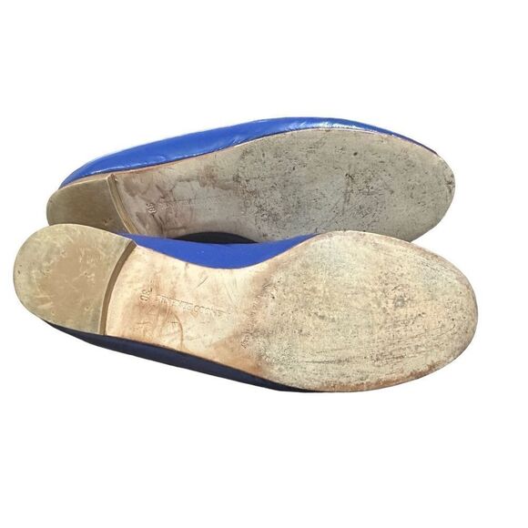 Manolo Blahnik Blue  Patent Leather Round Toe Flats Size 38 - Picture 8 of 8